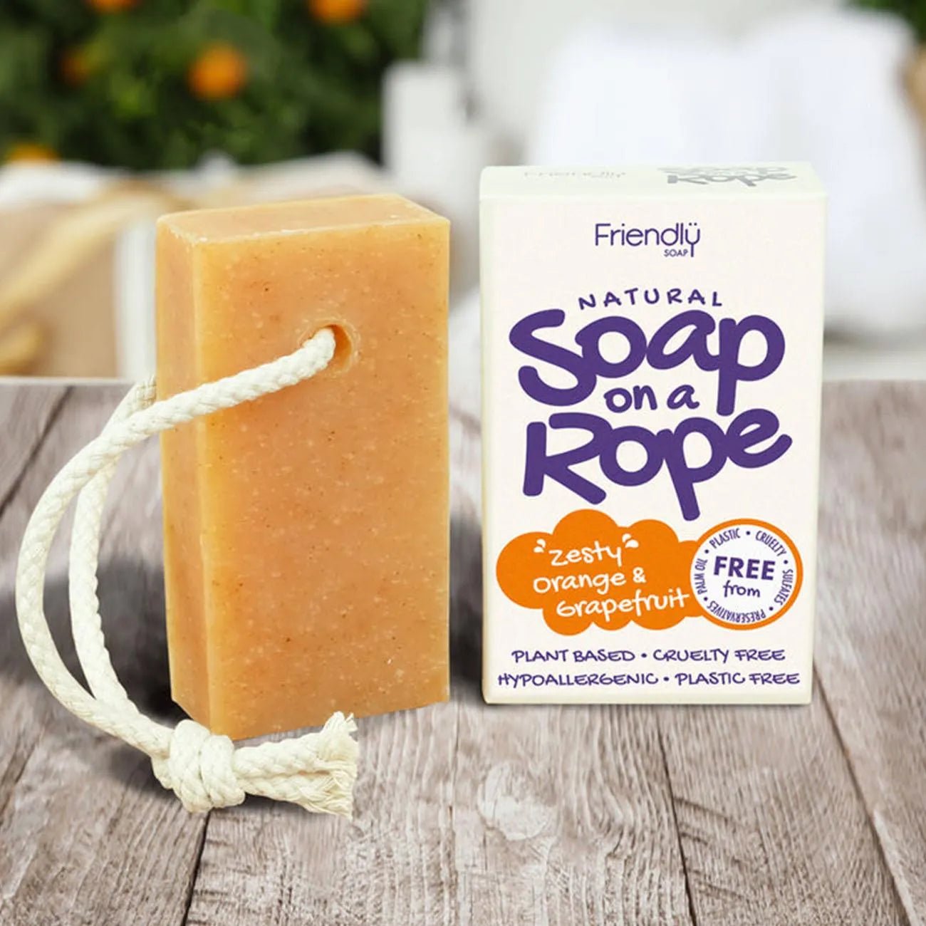 Zesty Orange & Grapefruit Soap On A Rope 125g - Friendly Soap - Bar Soap - Friendly Soap
