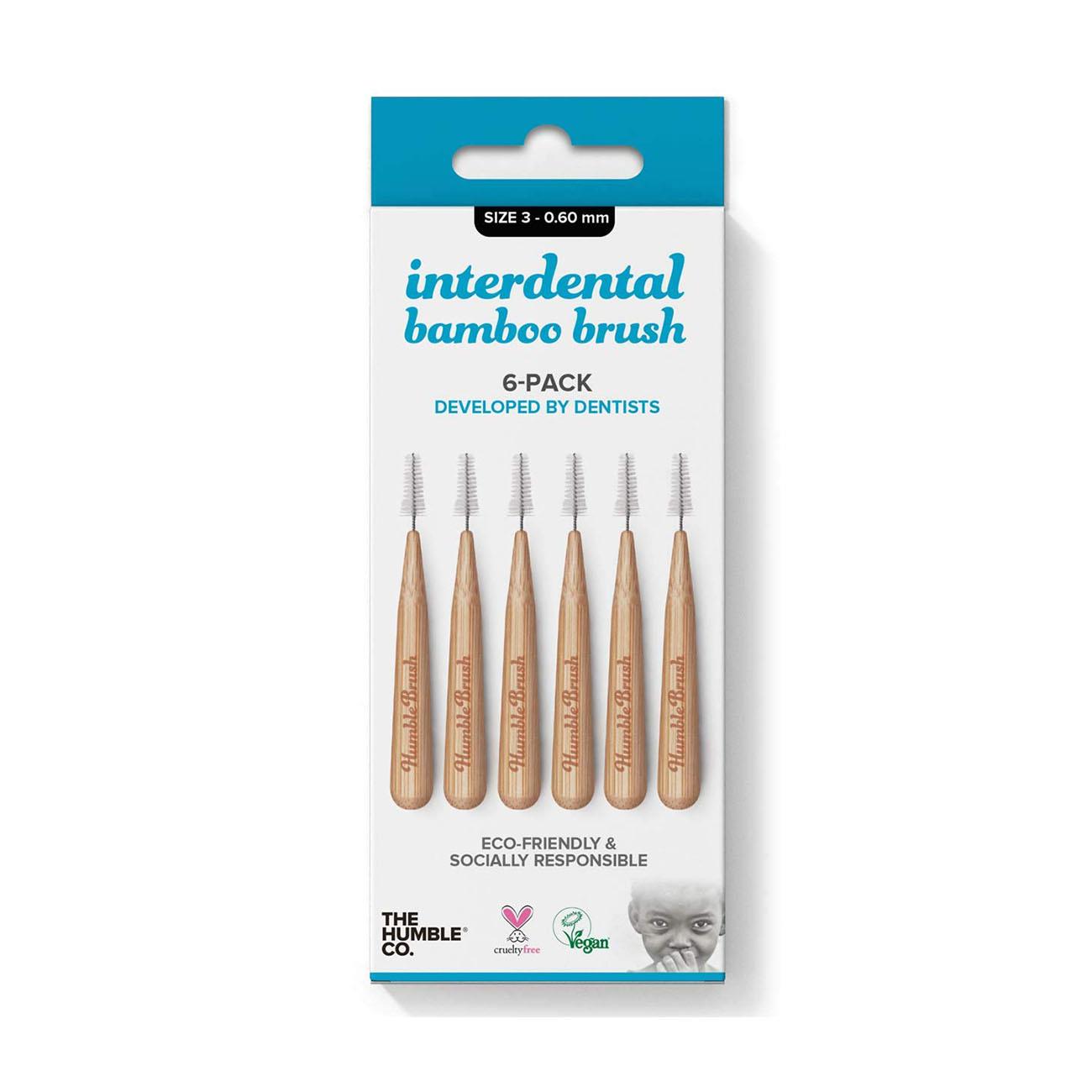 Interdental Bamboo Brush 0.6mm 6 pack