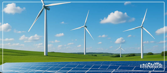 Renewable energy wind turbines and solar panels