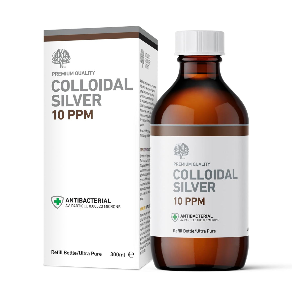10 ppm Colloidal Silver Solution Bottle 300ml - Nature's Greatest Secret - Supplements - Eco Natural Products