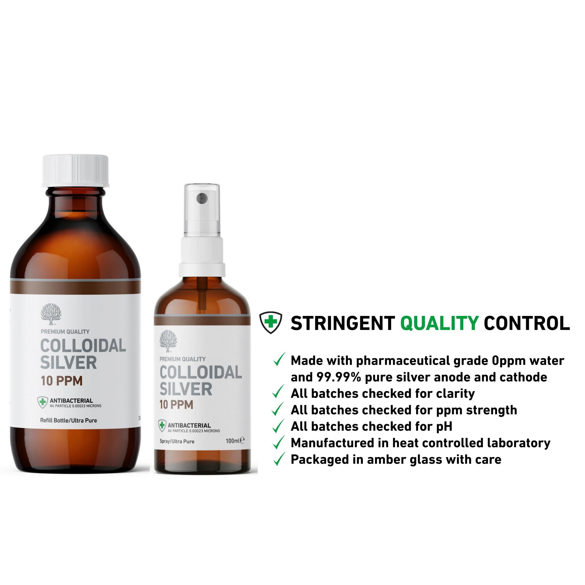 10 ppm Colloidal Silver Solution Bottle 300ml - Eco Natural Products - Nature's Greatest Secret - Supplements