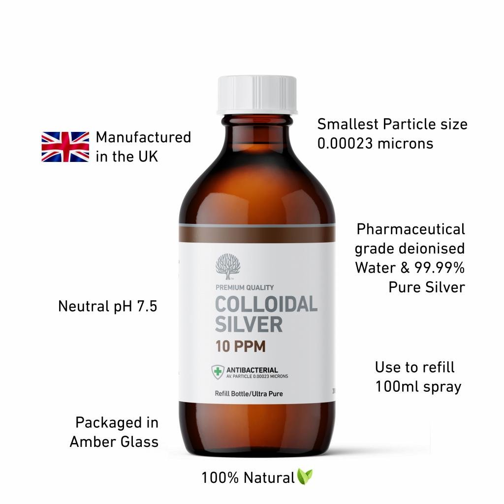 10 ppm Colloidal Silver Solution Bottle 300ml - Nature's Greatest Secret - Supplements - Eco Natural Products