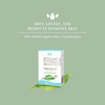 100% Biodegradable Cotton Buds 200pcs - Organyc - Cotton Buds - Eco Natural Products