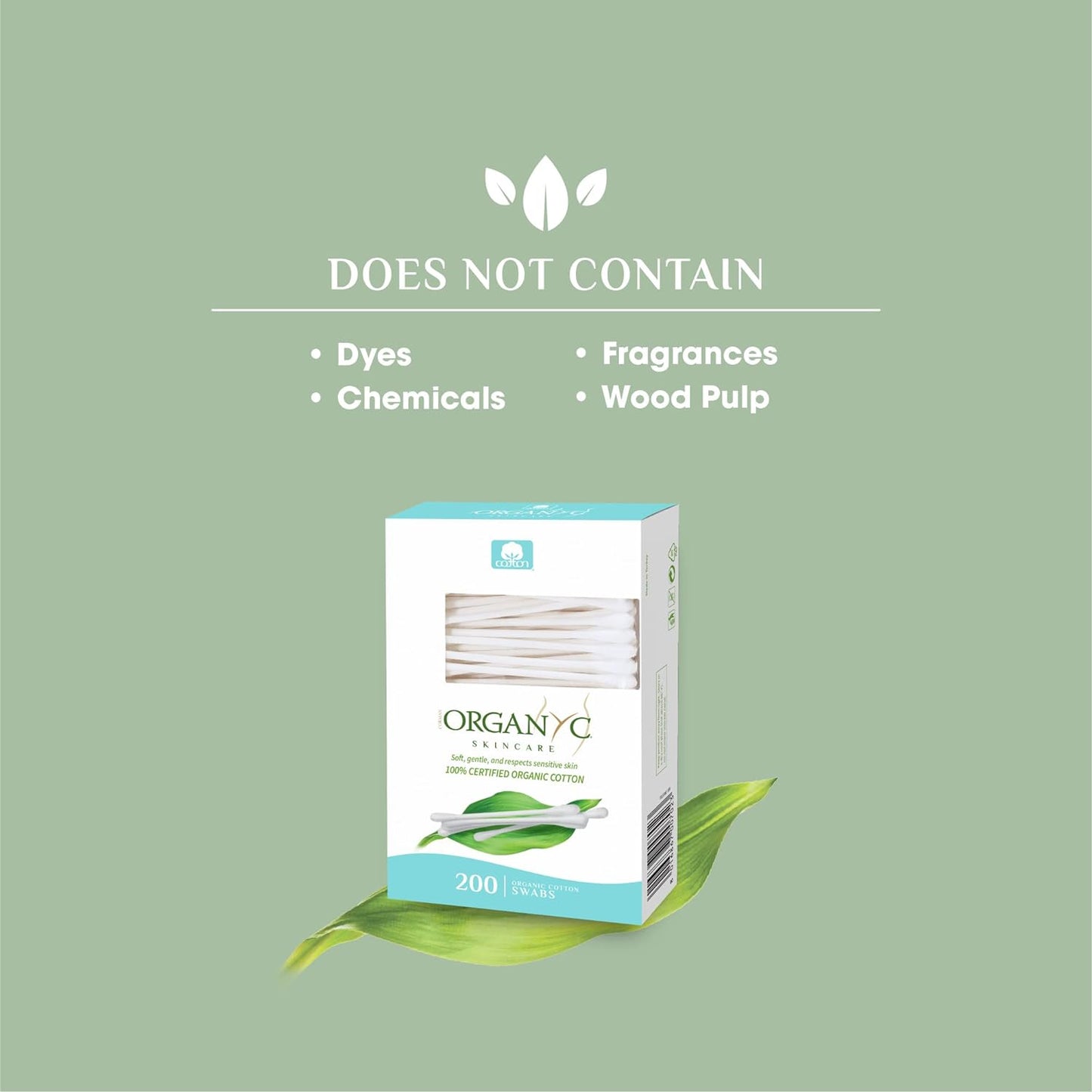 100% Biodegradable Cotton Buds 200pcs - Organyc - Cotton Buds - Eco Natural Products