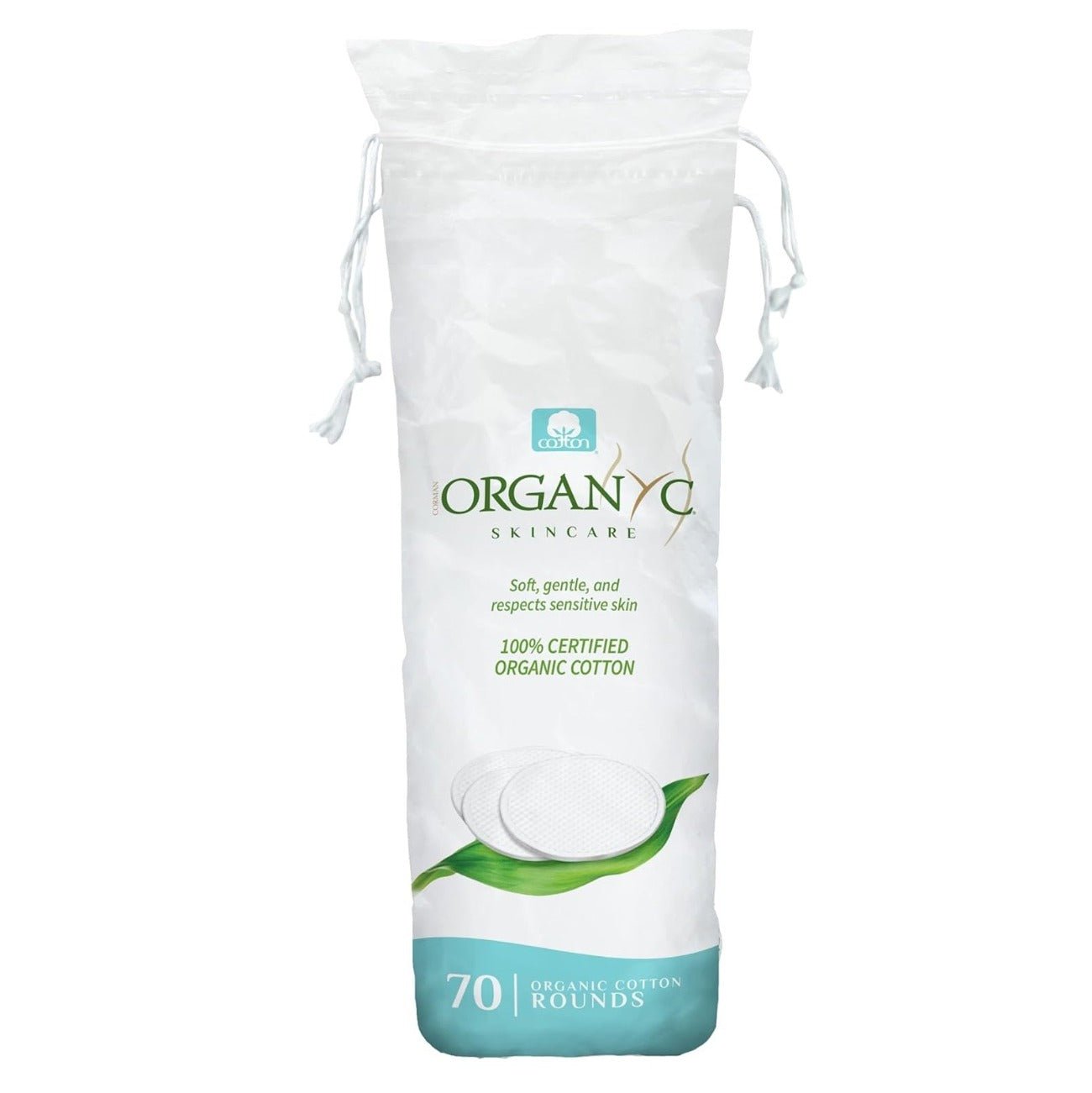 100% Biodegradable Cotton Pads 70pcs - Organyc - Cotton Pads - Eco Natural Products