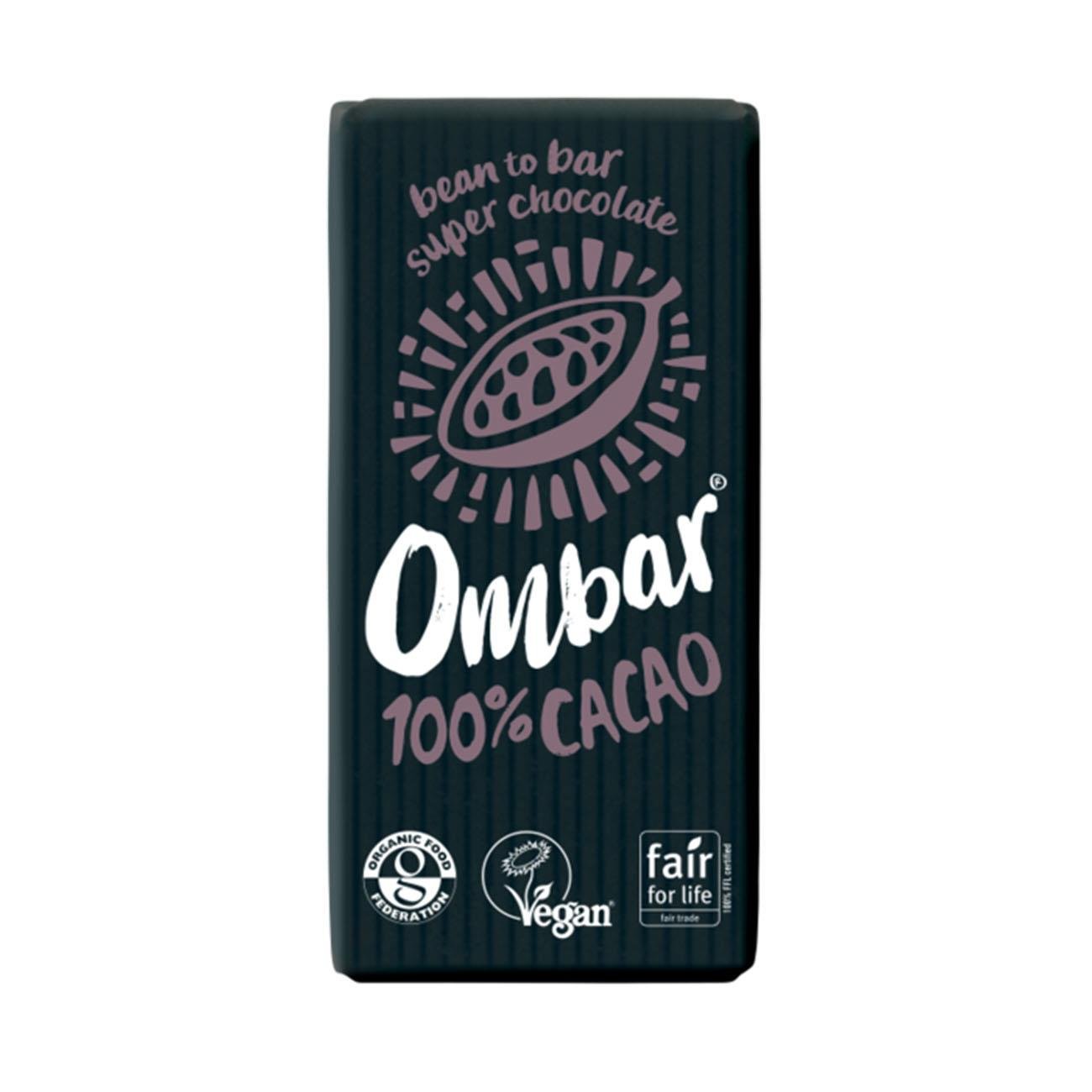 100% Cacao Chocolate Bar 35g - Ombar - Chocolate Bar - Eco Natural Products