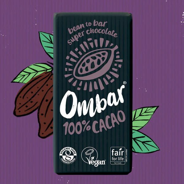 100% Cacao Chocolate Bar 35g - Ombar - Chocolate Bar - Eco Natural Products