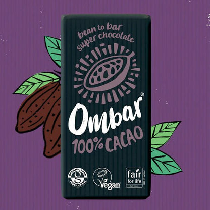 100% Cacao Chocolate Bar 35g - Ombar - Chocolate Bar - Eco Natural Products