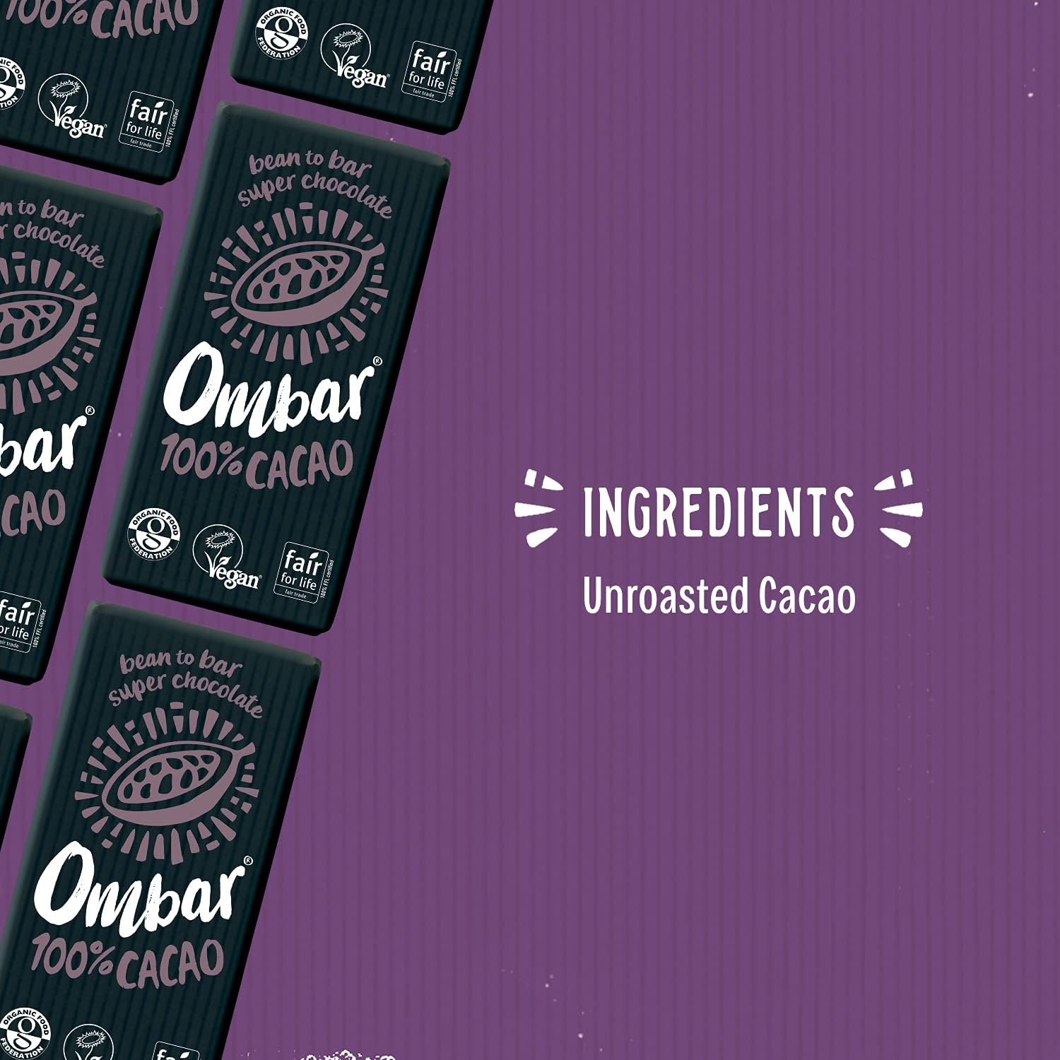 100% Cacao Chocolate Bar 35g - Ombar - Chocolate Bar - Eco Natural Products