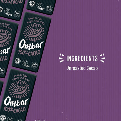 100% Cacao Chocolate Bar 35g - Ombar - Chocolate Bar - Eco Natural Products