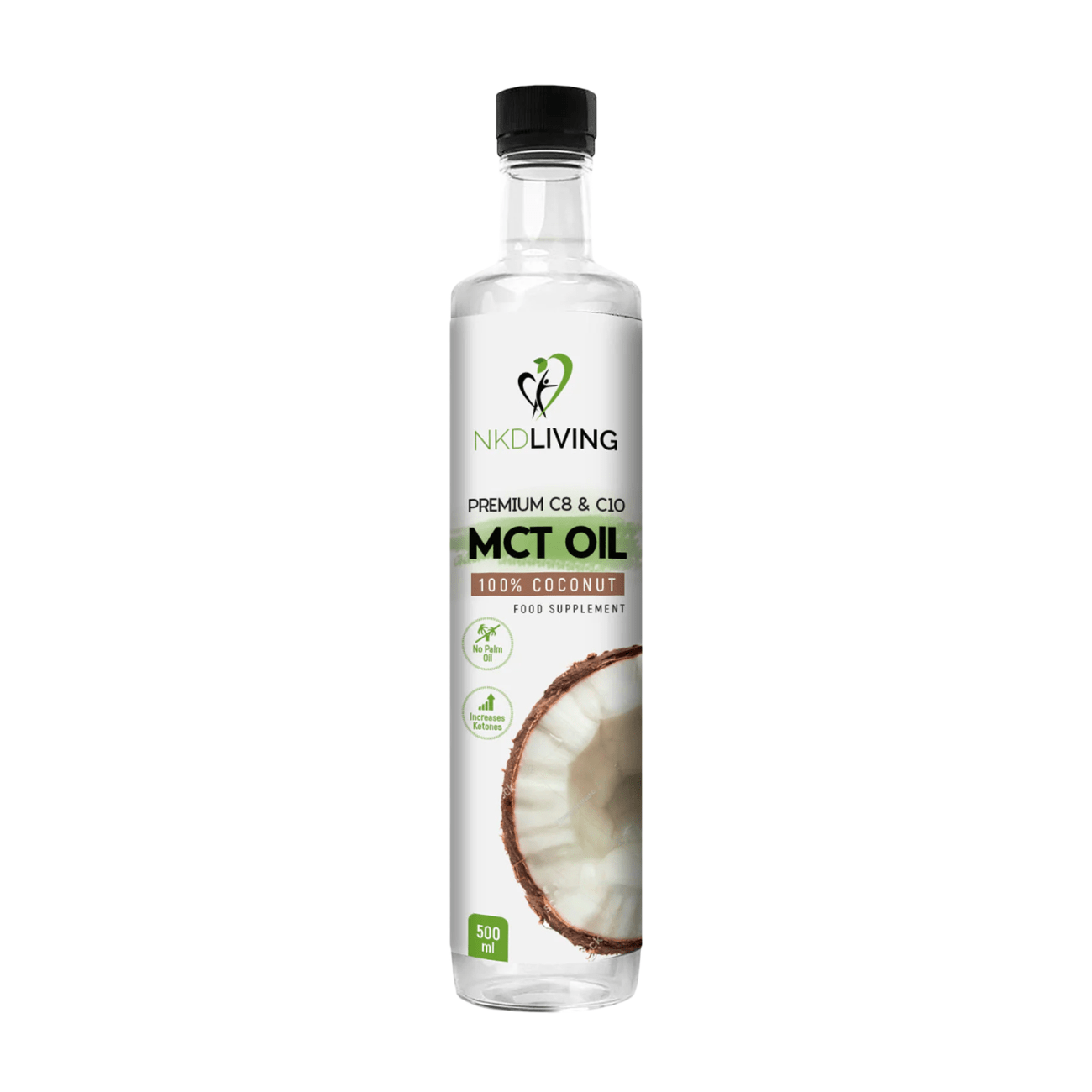 100% Coconut MCT Oil 500ml - Nkd Living - Food Supplements - Nkd Living