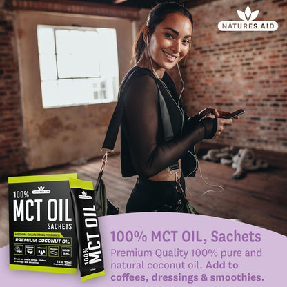 100% MCT Oil Sachets 15 X 15ml - Natures Aid - Food Supplements - Eco Natural Products