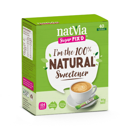 100% Sweetener 40 Sticks Box - Natvia - Sweetener - Eco Natural Products