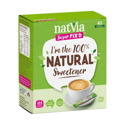 100% Sweetener 40 Sticks Box - Natvia - Sugar & Sweeteners - Natvia