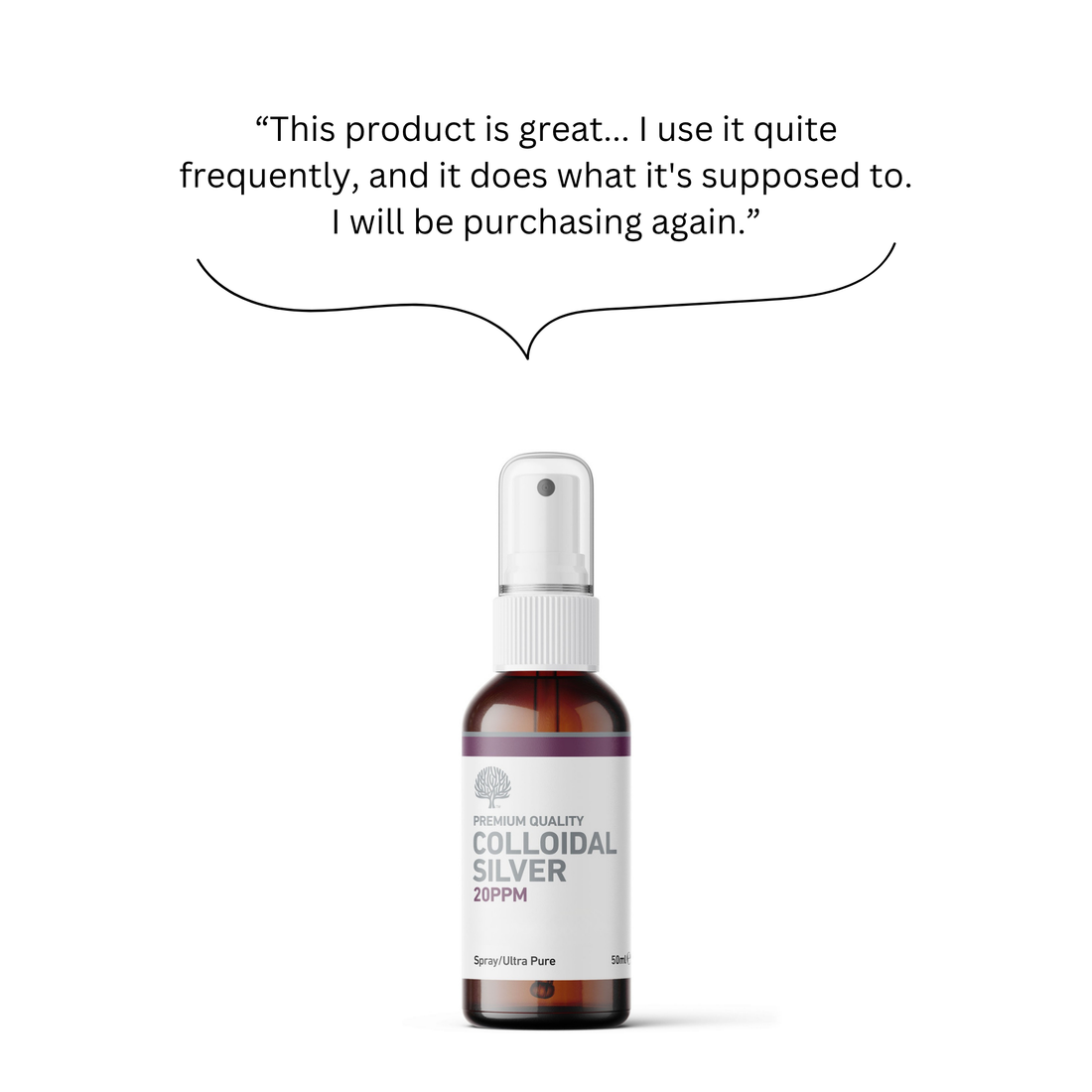 Nature's Greatest Secret Colloidal Silver 20ppm Spray 50ml side label