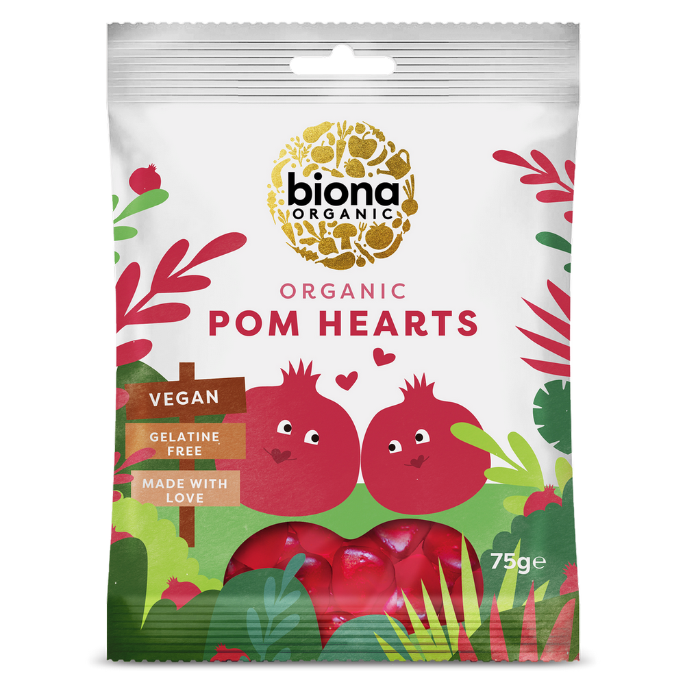 Organic Vegan Pomegranate Hearts 75g