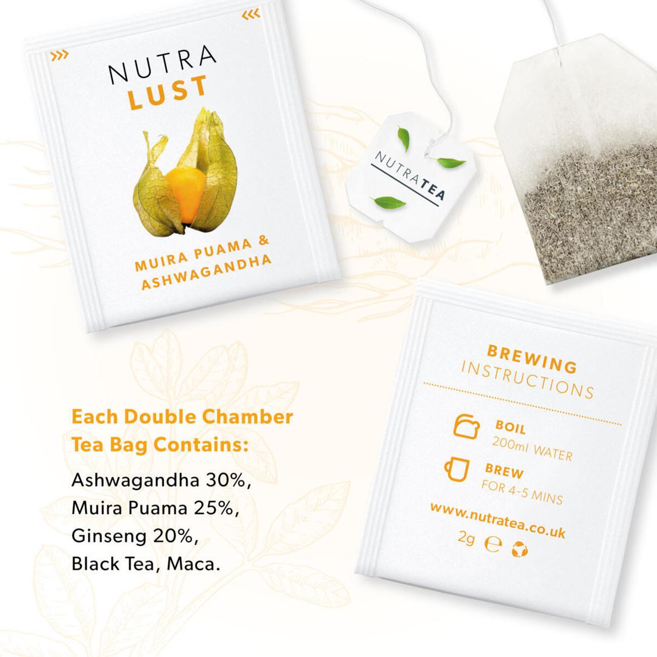 Nutra Tea Nutra Lust Herbal Tea 20 Bags contents