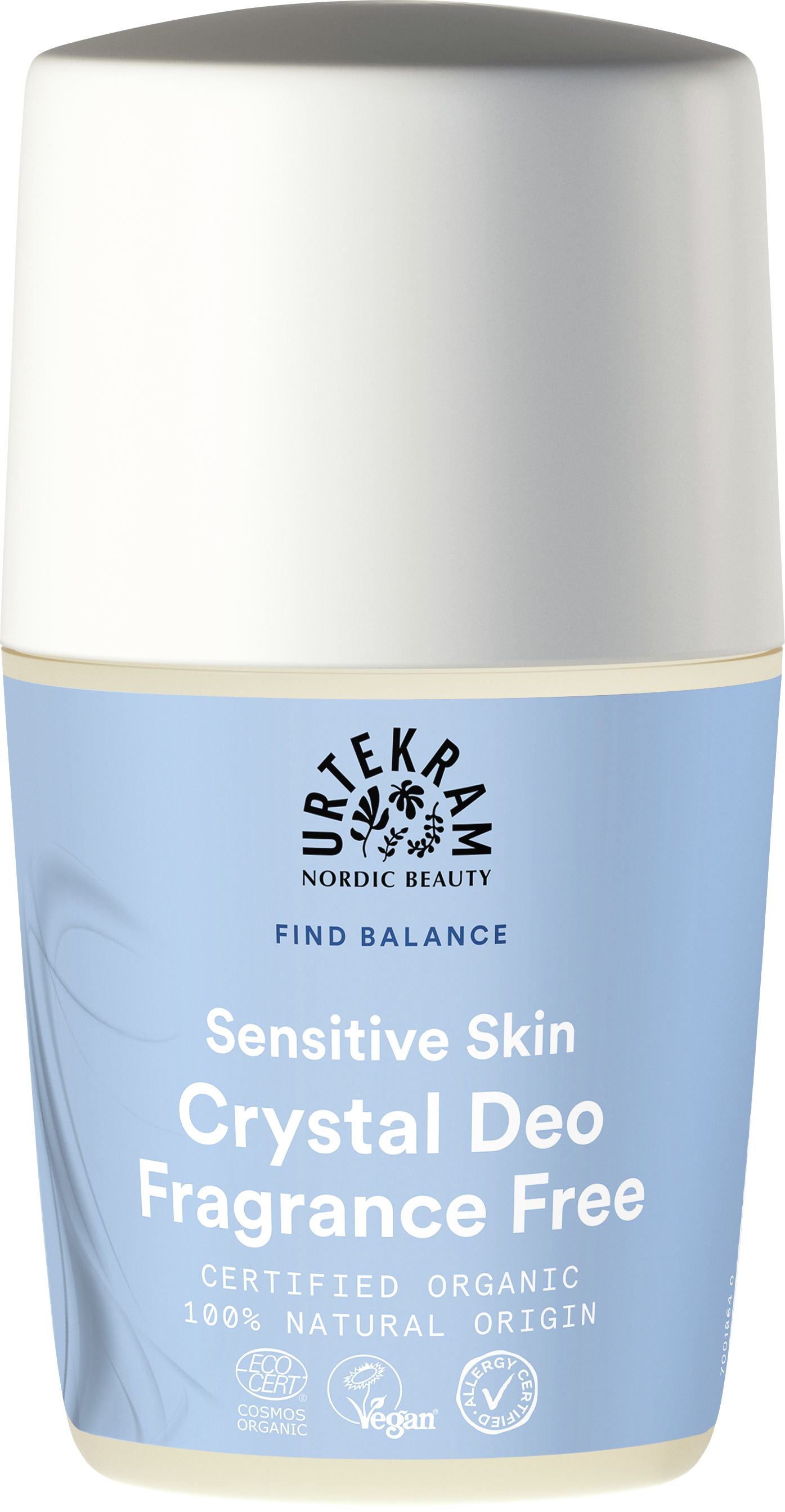 Urtekram Organic Fragrance Free Roll On Deodorant for Sensitive Skin 50ml