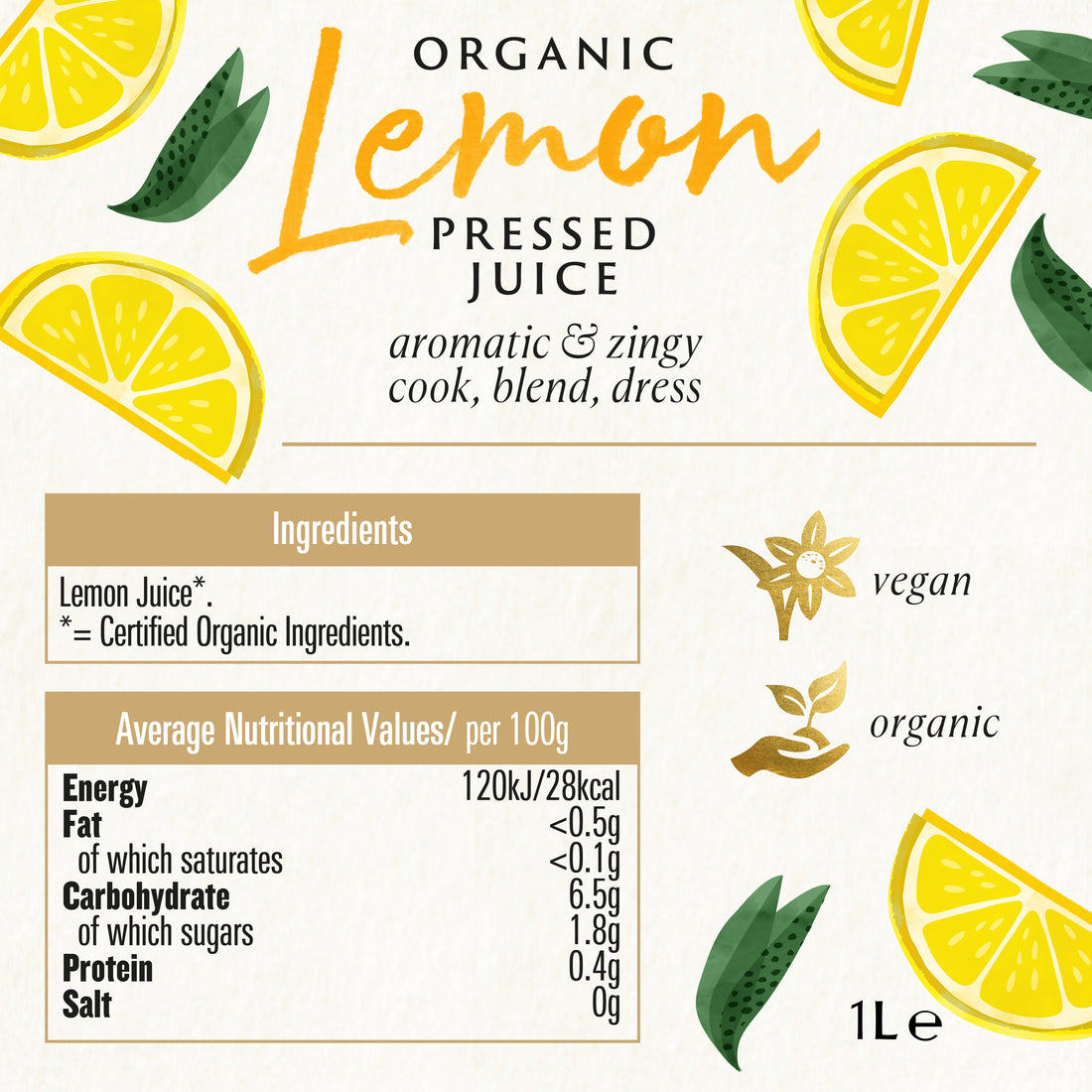 Organic Lemon Juice 1L