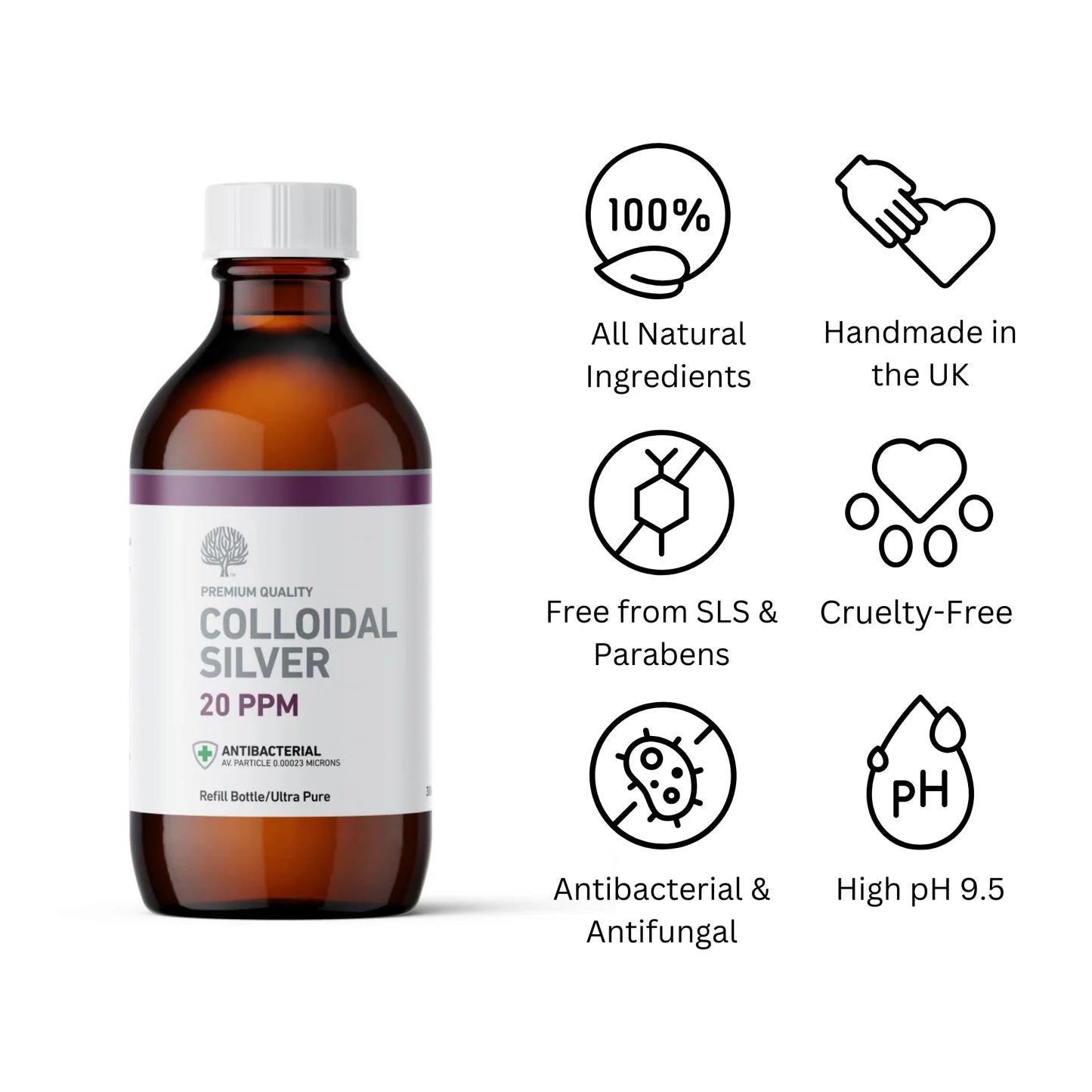 20 ppm Colloidal Silver Solution Bottle 300ml - Nature's Greatest Secret - Minerals - Nature's Greatest Secret