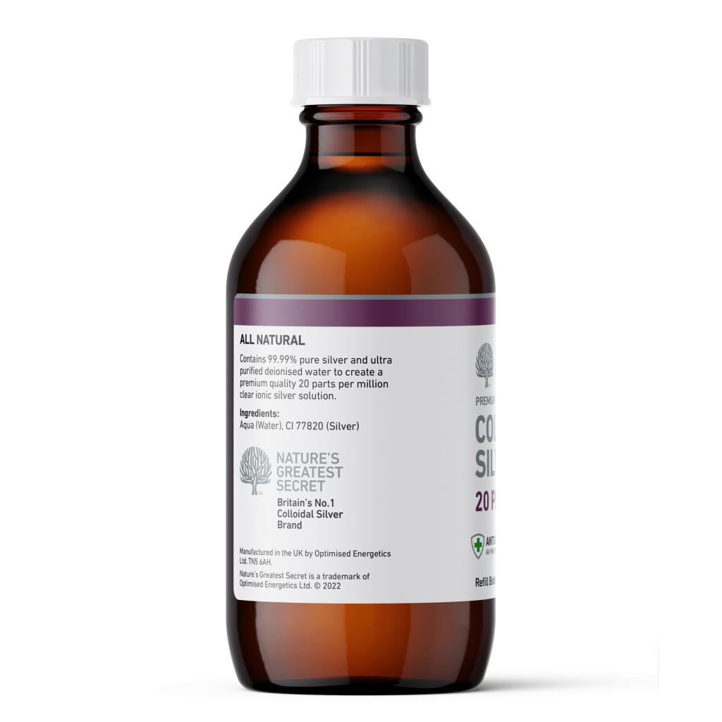 20 ppm Colloidal Silver Solution Bottle 300ml - Nature's Greatest Secret - Supplements - Eco Natural Products