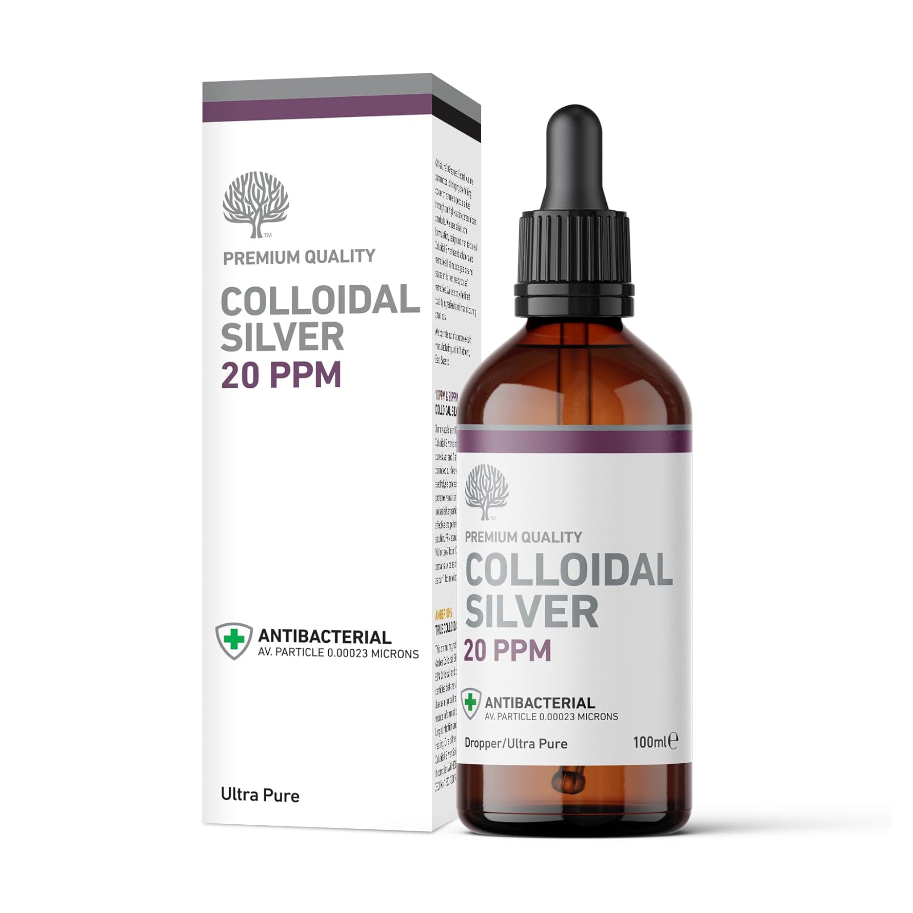 20 ppm Colloidal Silver Solution Dropper 100ml - Nature's Greatest Secret - Supplements - Eco Natural Products