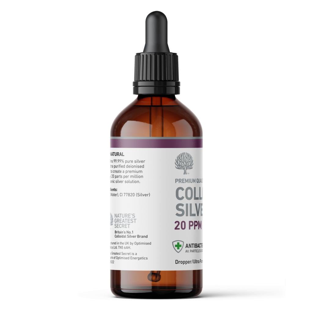 20 ppm Colloidal Silver Solution Dropper 100ml - Nature's Greatest Secret - Supplements - Eco Natural Products