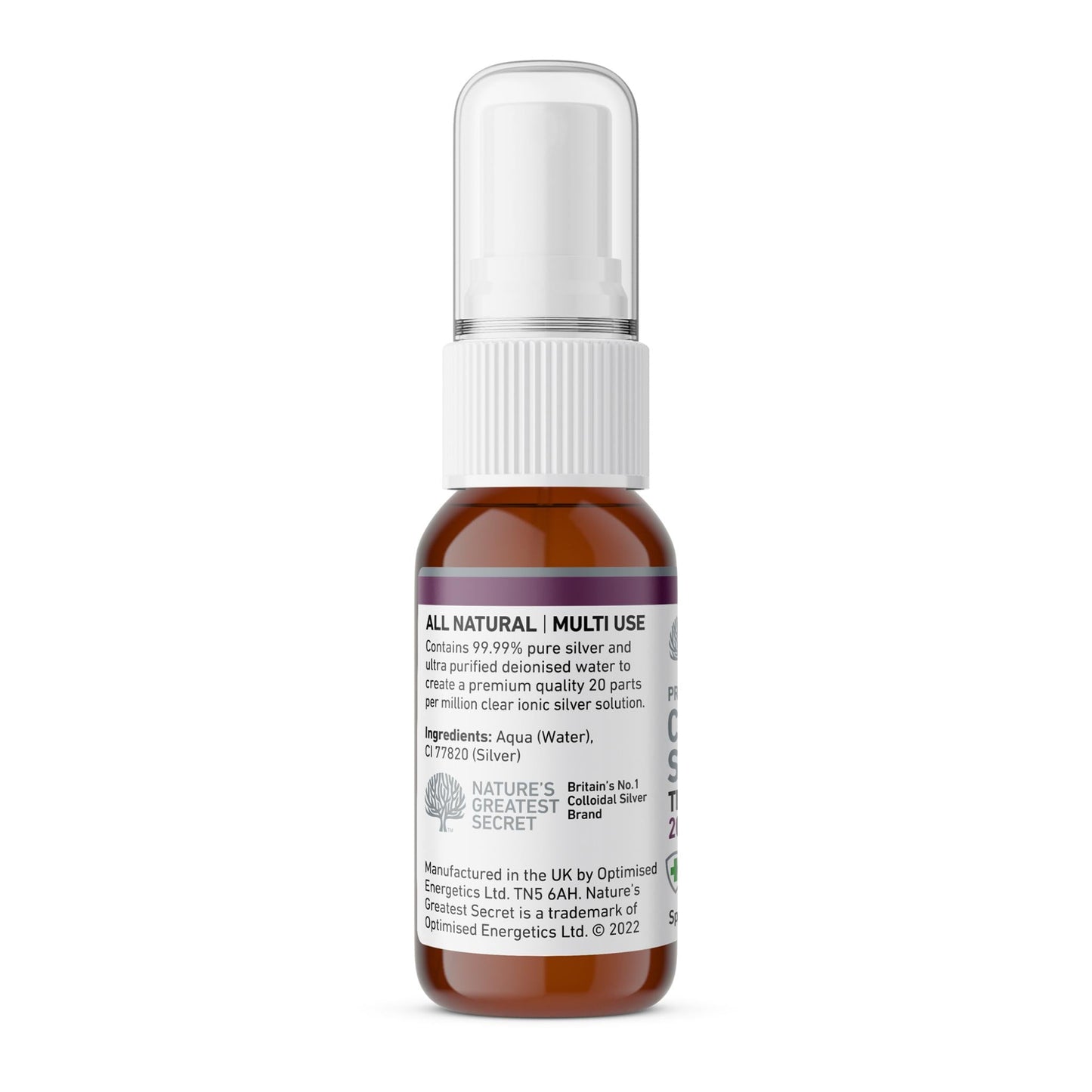 20 ppm Colloidal Silver Solution Spray 20ml - Nature's Greatest Secret - Supplements - Eco Natural Products