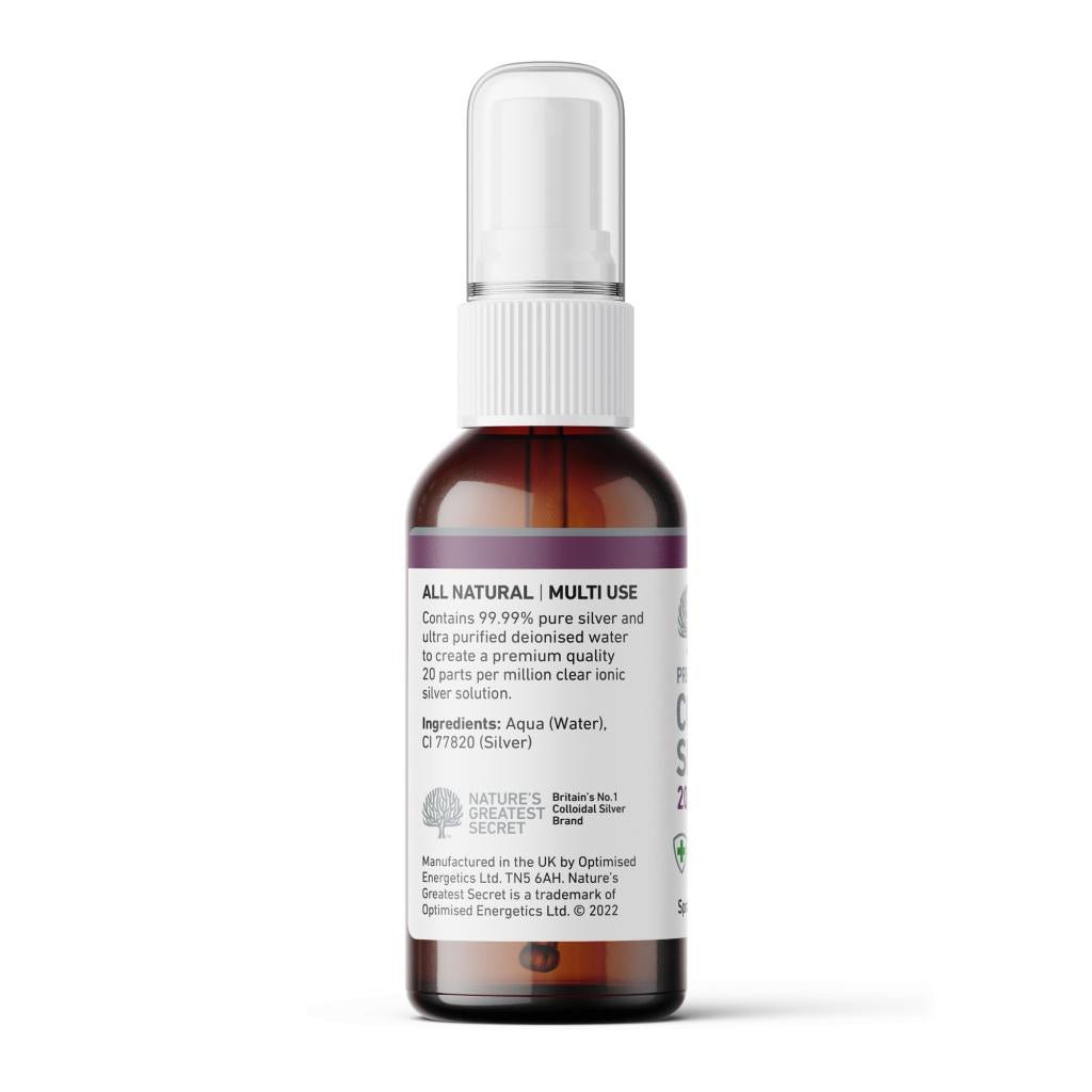 20 ppm Colloidal Silver Solution Spray 50ml - Nature's Greatest Secret - Supplements - Eco Natural Products
