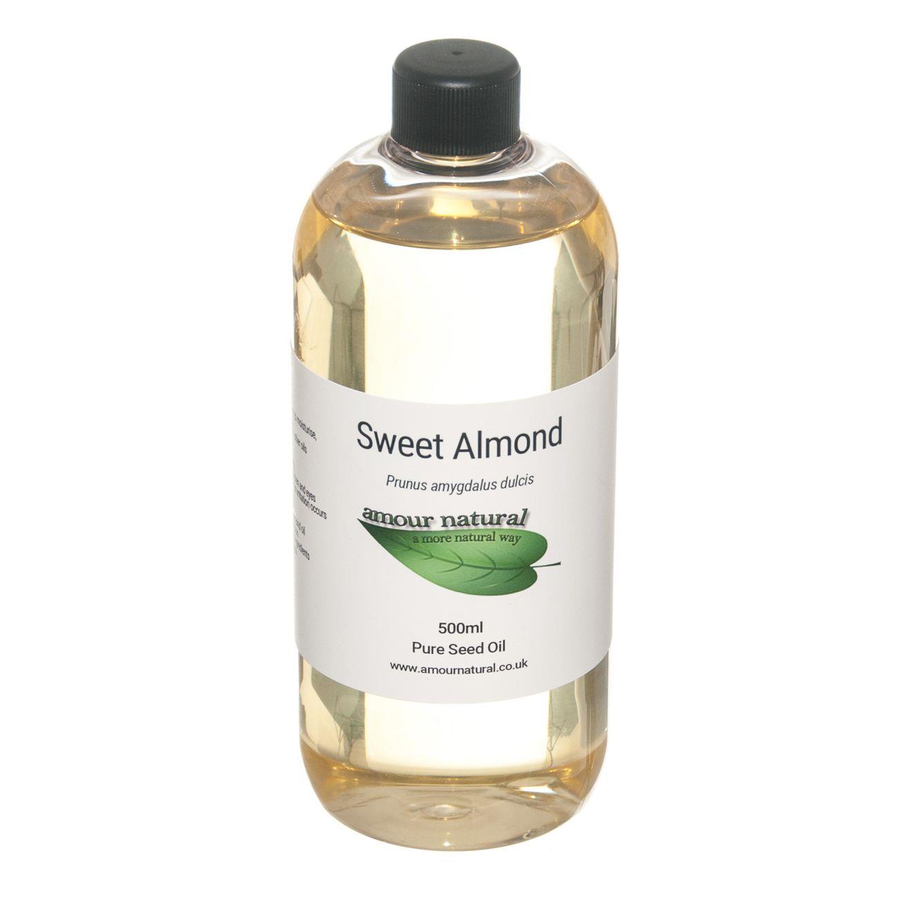 Amour Natural Sweet Almond Oil (Prunus Amygdalus Dulcis) 50ml/500ml - 500ml bottle