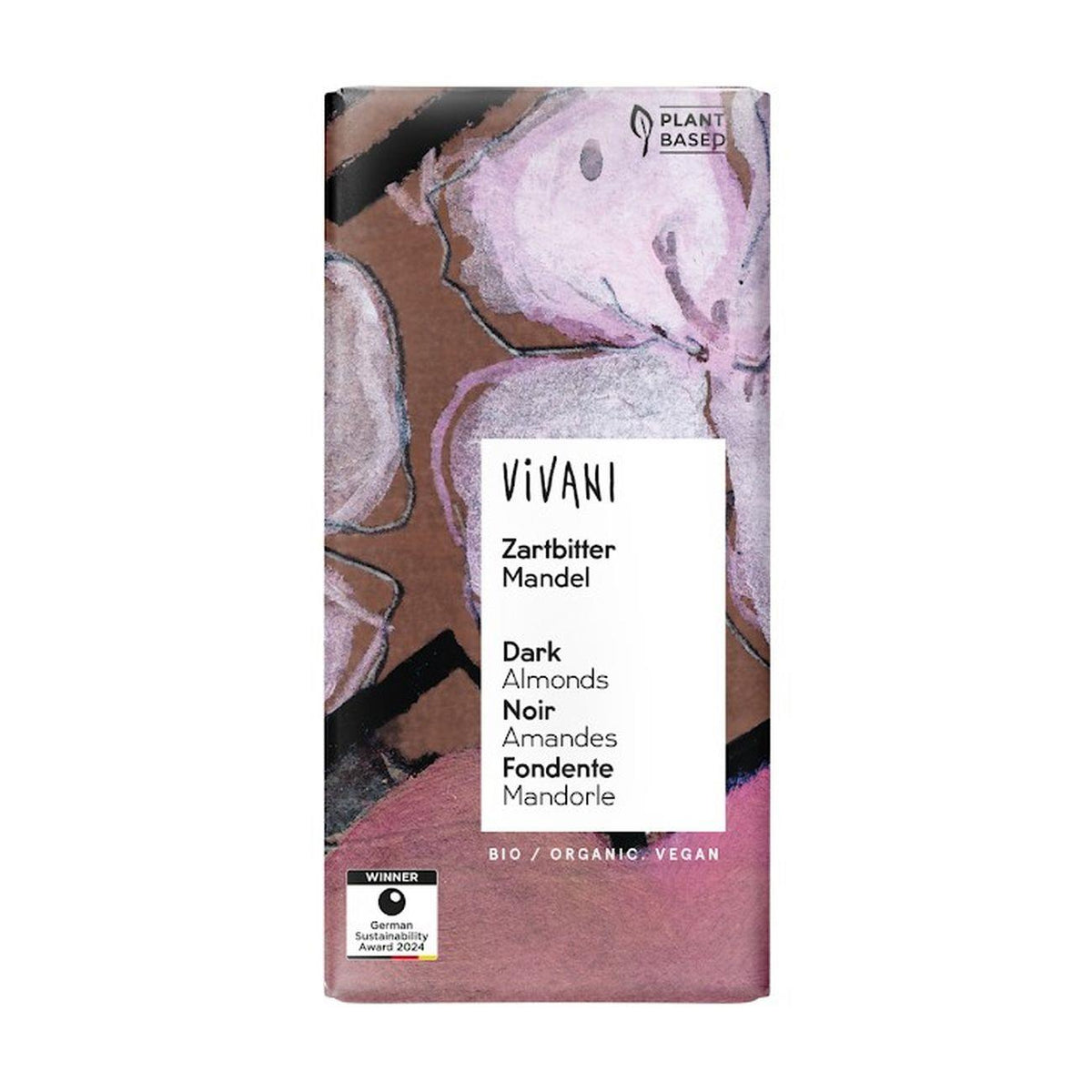 Organic Dark Chocolate 55% with Roasted Almonds 100g