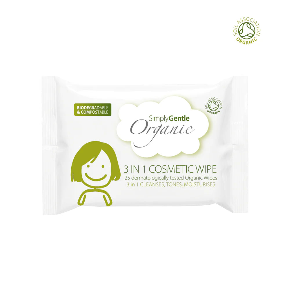 Organic 3-in-1 Cosmetic Wipe 25's
