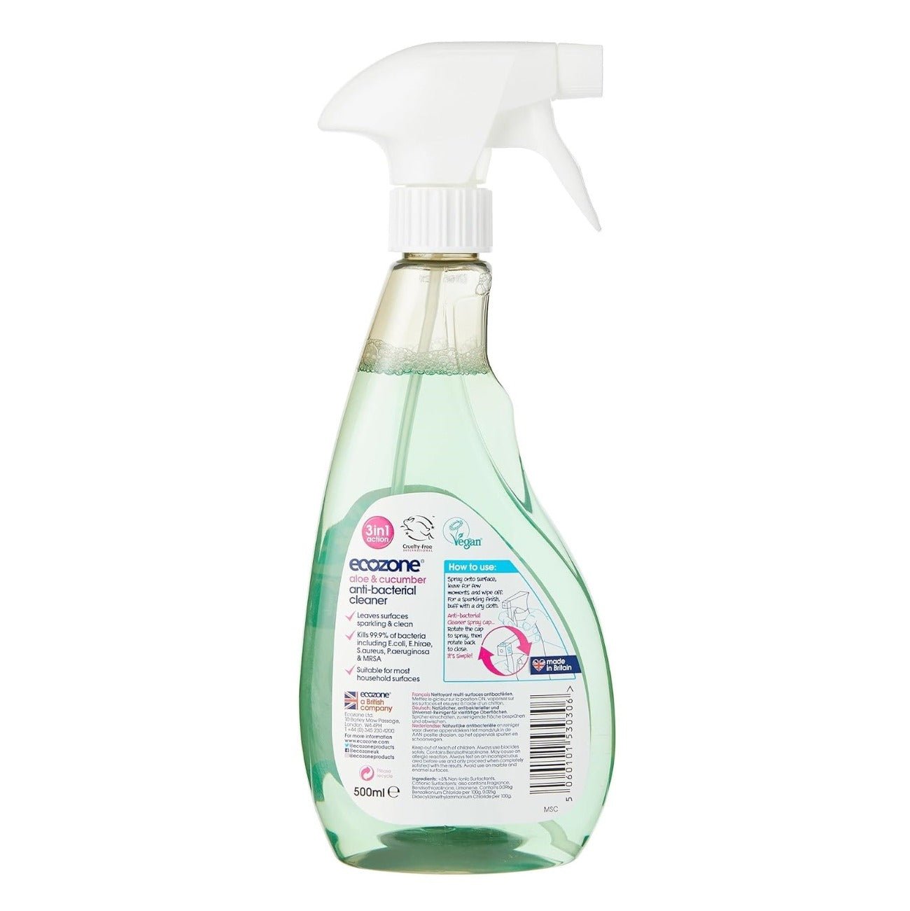 3 in 1 Anti Bacterial Multi Surface Spray 500ml - Ecozone - Surface Spray - Eco Natural Products