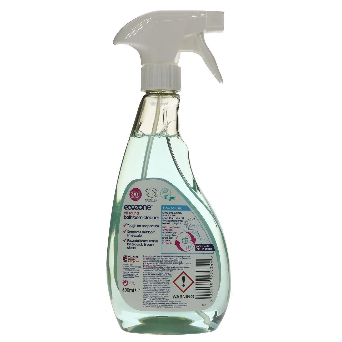 3 in 1 Bathroom Cleaner Spray 500ml - Eco Natural Products - Ecozone - Surface Spray