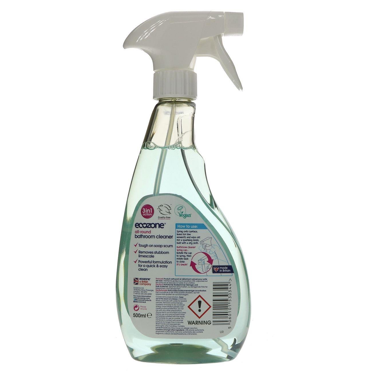 3 in 1 Bathroom Cleaner Spray 500ml - Ecozone - Surface Spray - Eco Natural Products