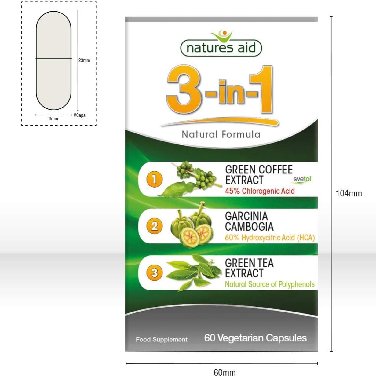 3 - in - 1 Formula 60 Capsules - Eco Natural Products - Natures Aid - Vitamins & Supplements