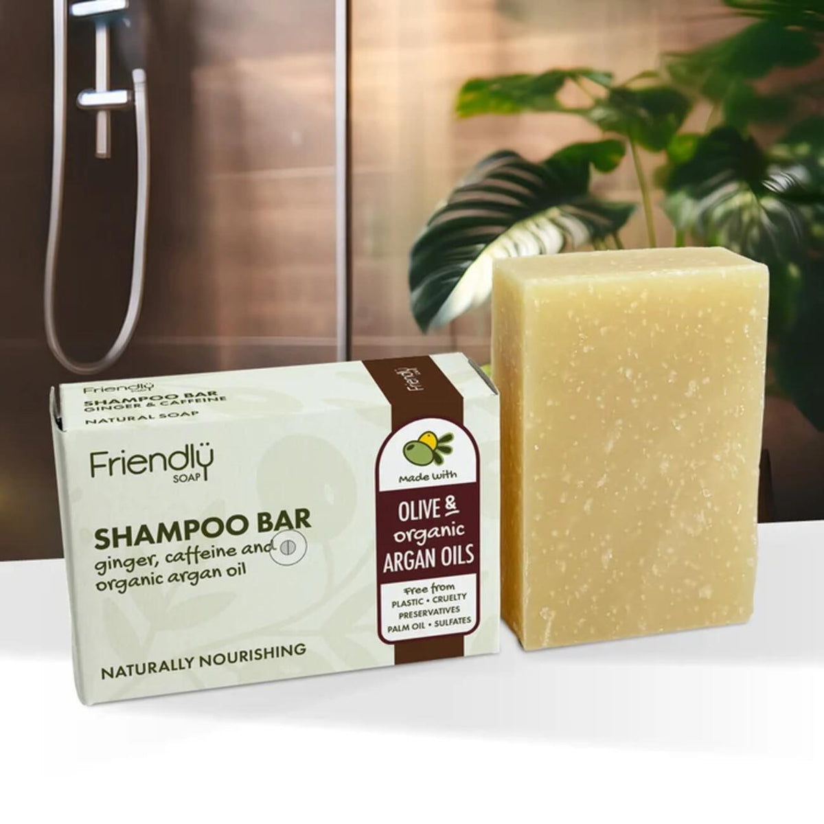 Olive Oil Shampoo Bar Ginger Caffeine & Argan Oil 95g