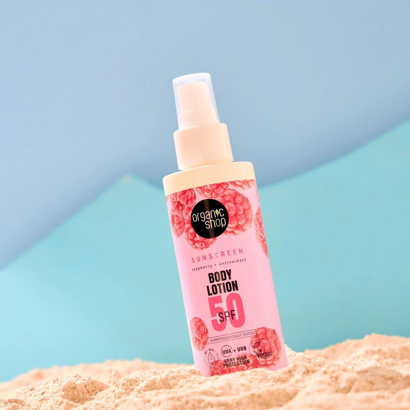 Organic Shop 50 SPF Sunscreen Body Lotion 150ml lifestyle image 2