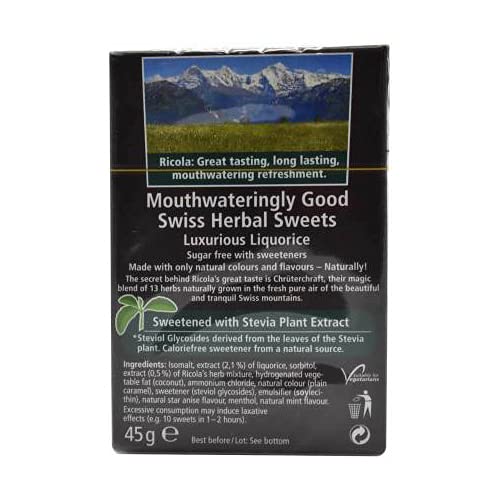 Liquorice Sugar Free with Stevia Swiss Herbal Sweets 45g