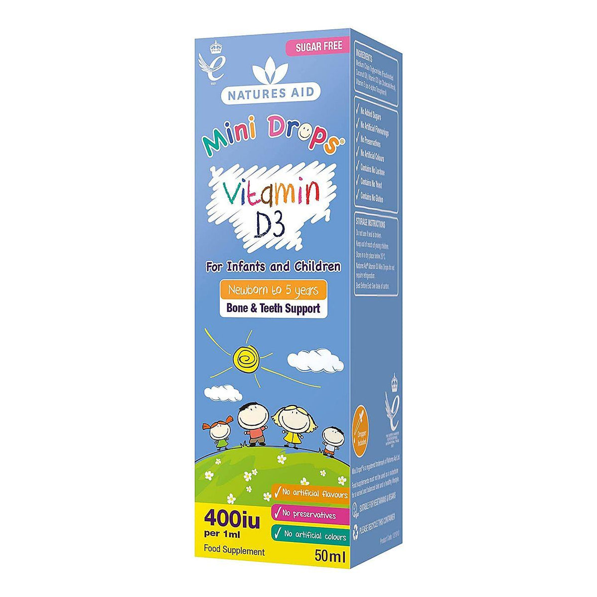 Vitamin D3 400iu Drops for Infants & Children Healthy Teeth & Bones 50ml BBE 31.05.2026