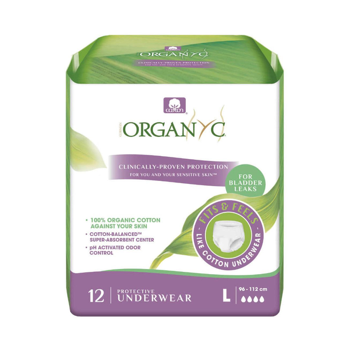 Organic Light Incontinence Underwear L 12 Pack