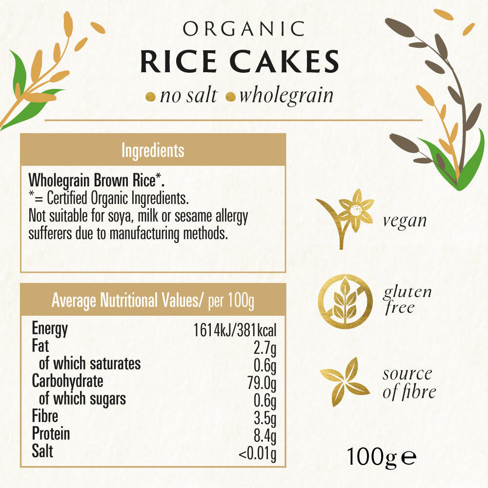 Organic Rice Cakes No Salt 100g