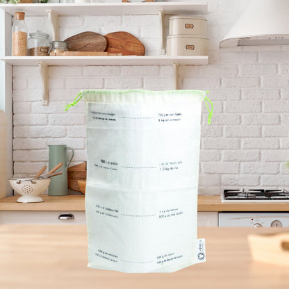 5 Cotton Bags with Graduations GOTS Certified - Ah! Table! - Cotton Bag - Eco Natural Products