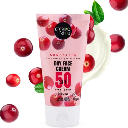 50 SPF Oily Skin Sunscreen Day Face Cream 50ml - Organic Shop - Sunscreen - Eco Natural Products