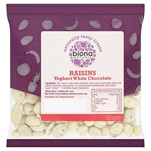 Yogurt/White Chocolate Covered Raisins Organic 60g