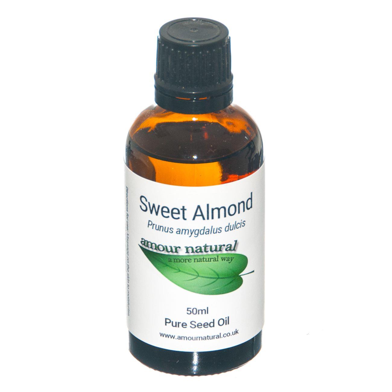 Amour Natural Sweet Almond Oil (Prunus Amygdalus Dulcis) 50ml/500ml - 50ml bottle