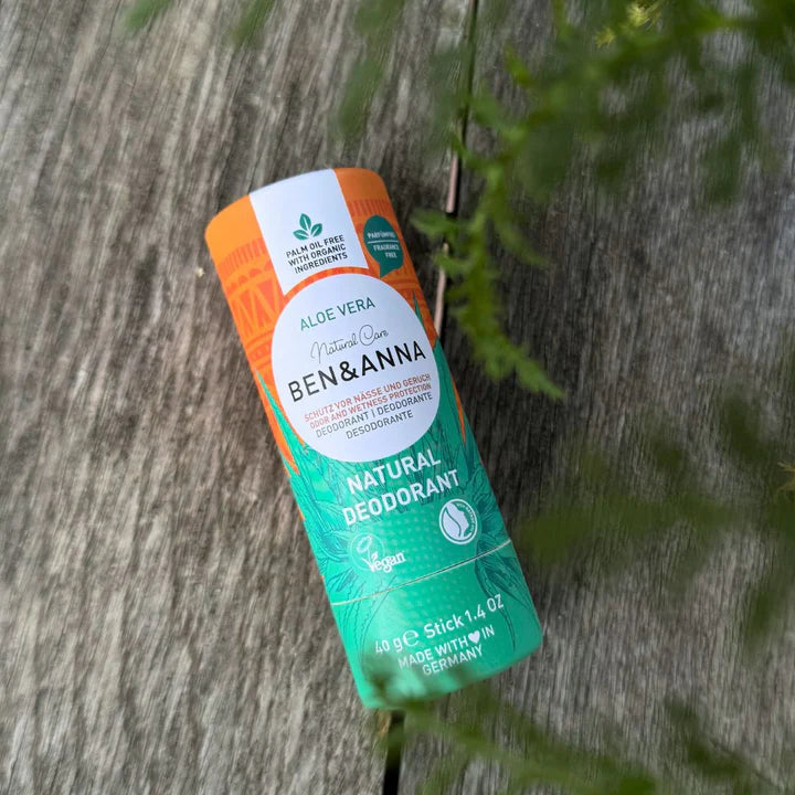 Ben and Anna Aloe Vera Soda Deodorant Fragrance Free Paper Tube 40g lifestyle image 4