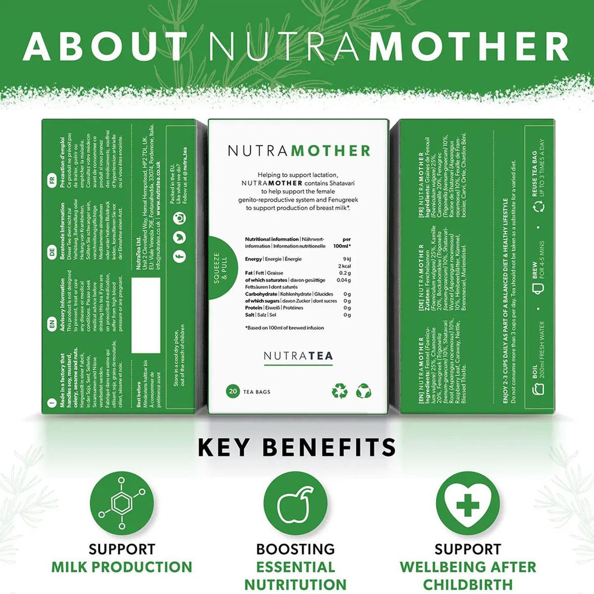 Nutra Mother Tea Herbal Tea 20 Bags benefits