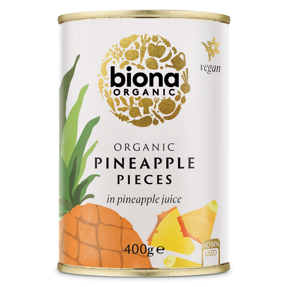 Organic Pineapple Pieces in Pineapple Juice 425g