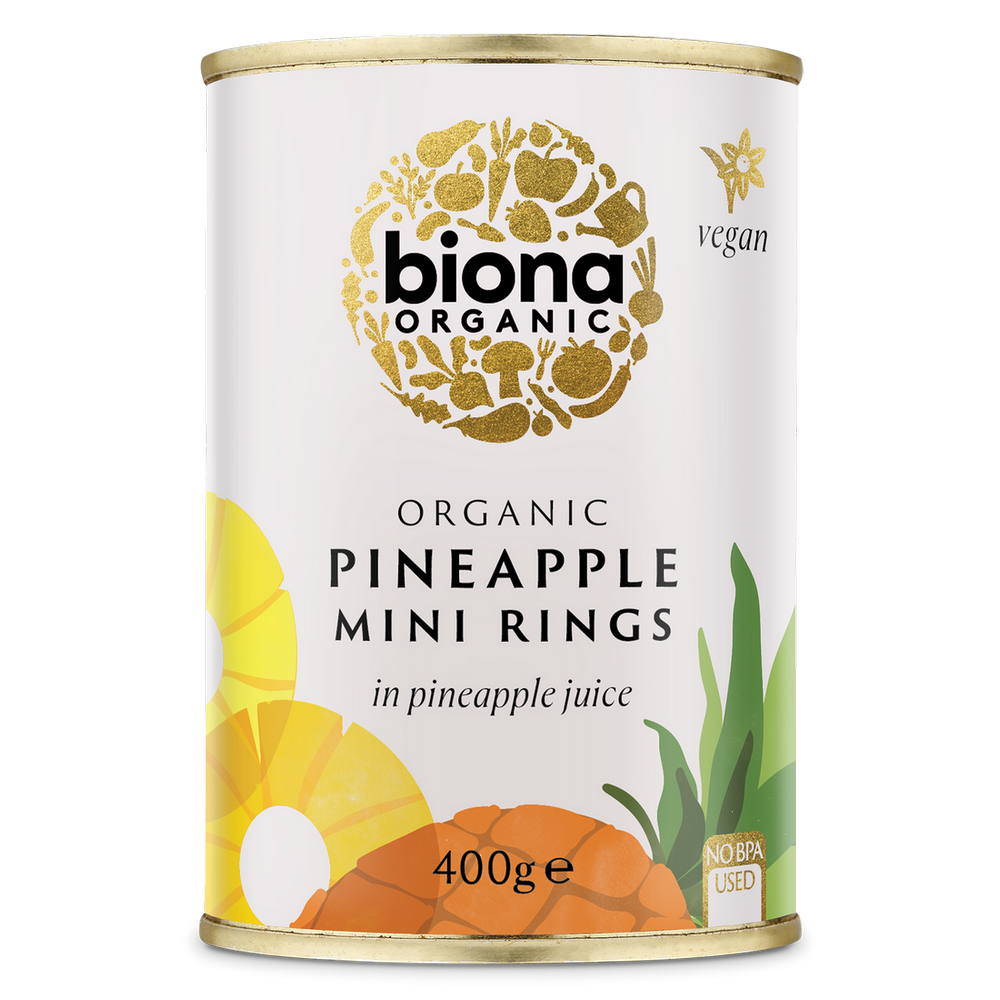 Mini Pineapple Rings in Pineapple Juice Organic 425g